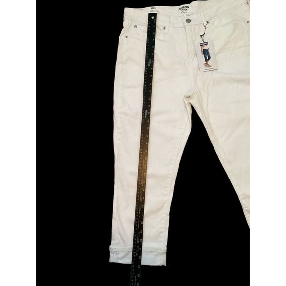 Levi’s Denizen White Denim Mid Rise Capri Stretch Jeans Size 16 W33 NEW - Picture 4 of 8
